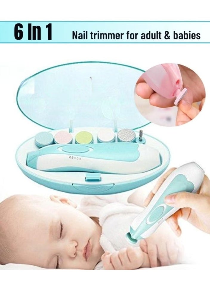 Xpert Baby Nail Trimmer Electric - 6-in-1 Baby Nail Clippers & File Set with LED Light, Portable & Lightweight, Safe for Newborns, Toddlers, Kids, and Adults - Includes 6 Grinding & Polishing Heads - Image 5